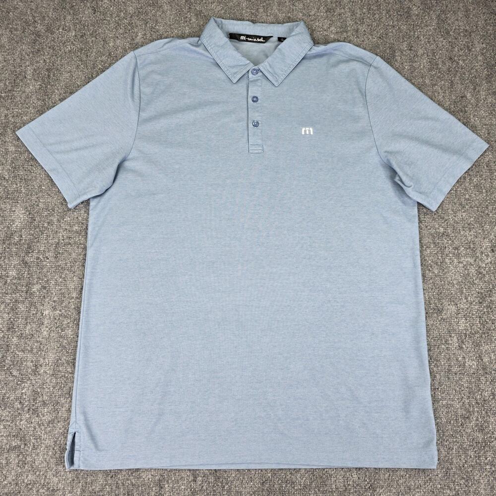 Travis Mathew Shirt Mens XL Blue Polo Pima Cotton Golf Active Casual Performance - Picture 2 of 16